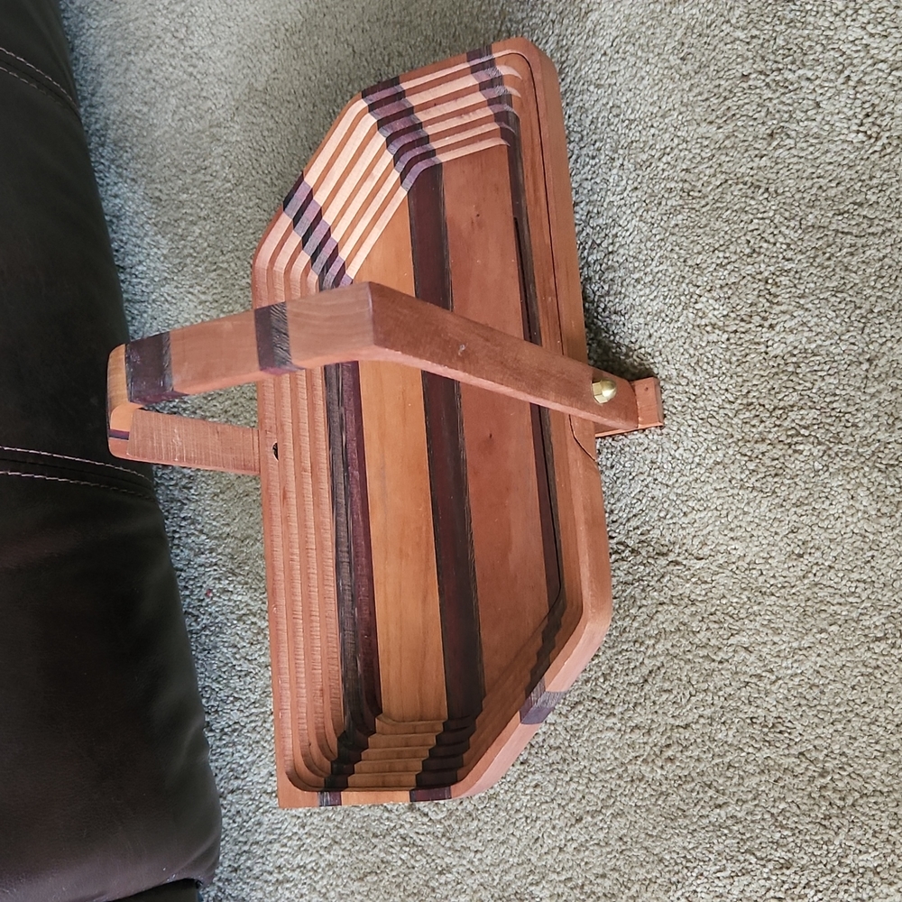 Vintage Deep Spring Collapsible Wooden Basket